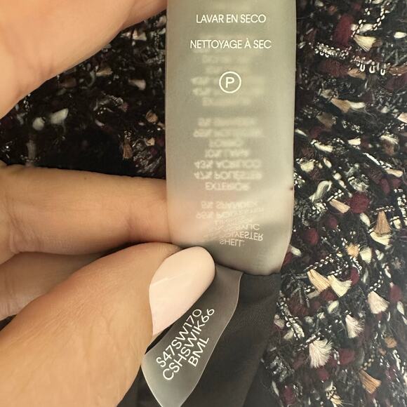 Calvin Klein Tweed Wool Blend Black Fall Winter Lined Mini Skirt Size 10 New - Picture 5 of 8